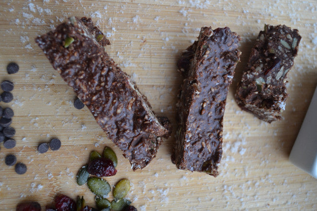 Energy Bars with Coconut, Chia & Cranberries
