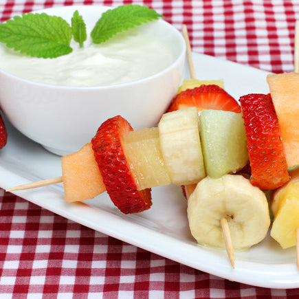 Coconut Covered Fresh Fruit Kabobs