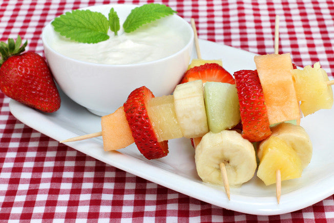 Coconut Covered Fresh Fruit Kabobs