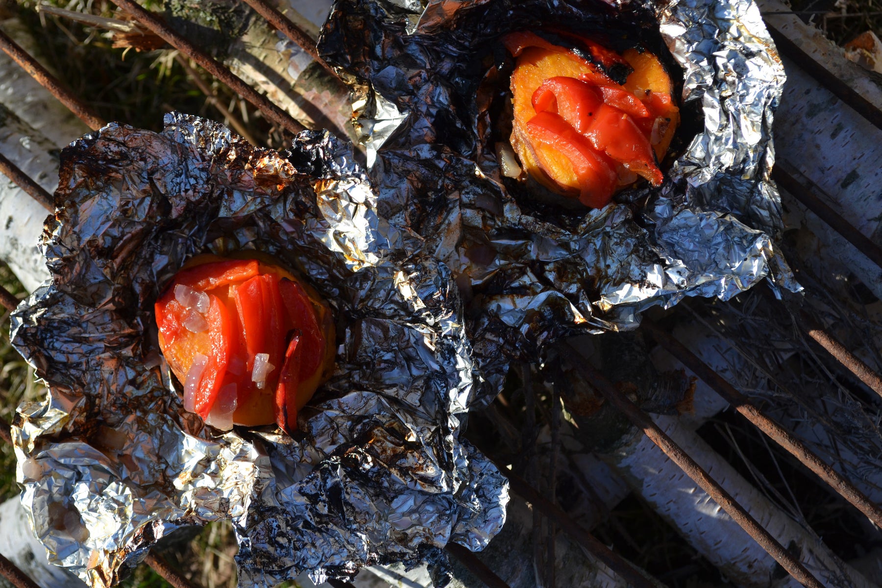 Hamburger-Hobo Sacks with Red Pepper & Onion