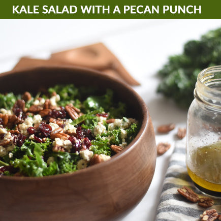 All Hail Kale Salad with Toasted Pecans & Goat Cheese