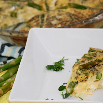 Leek and Asparagus Frittata with Feta