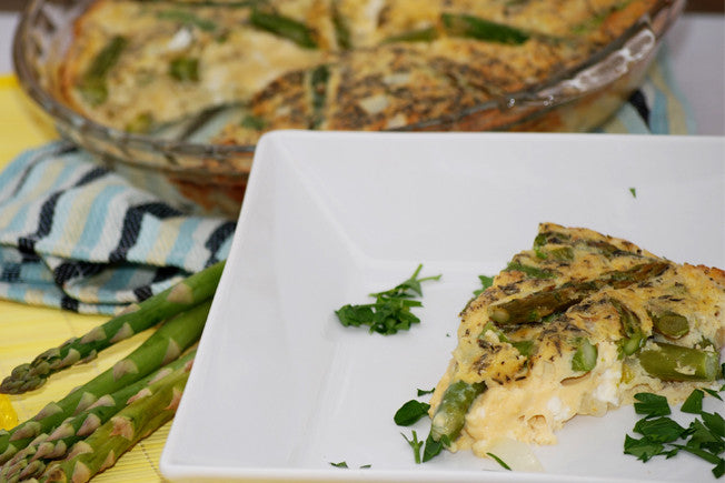 Leek and Asparagus Frittata with Feta