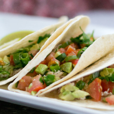 Shredded Mexican Chicken Tacos with Avocado