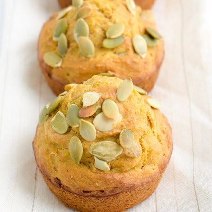 Sweet Potato Muffins with Maple Syrup & Pumpkin Seeds