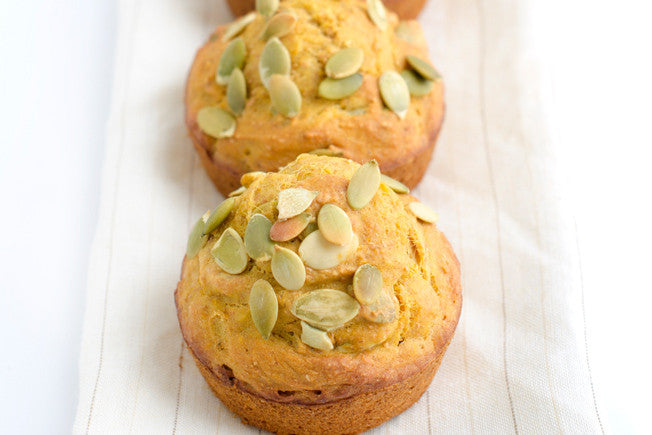 Sweet Potato Muffins with Maple Syrup & Pumpkin Seeds