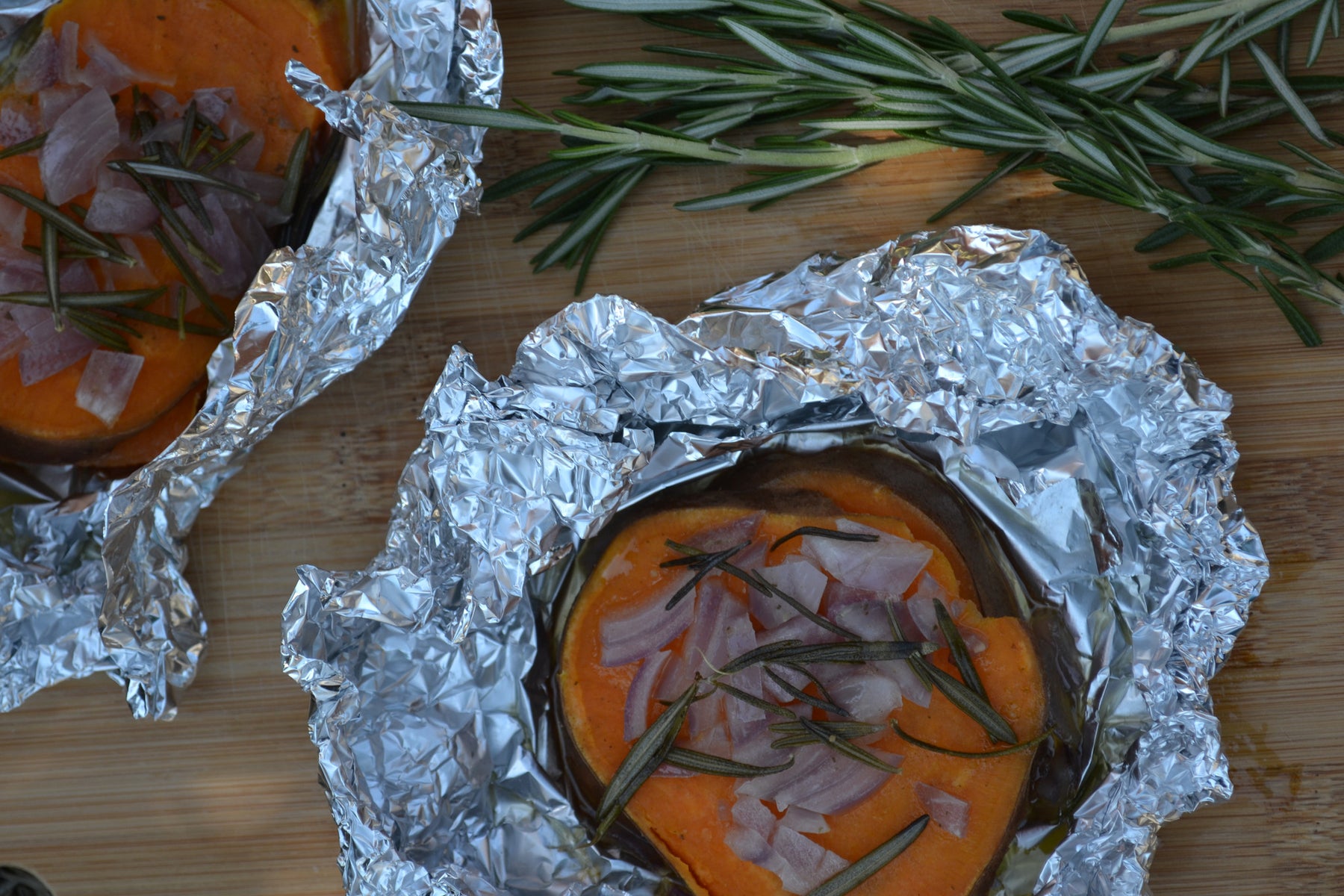 Sweet Potato, Onion & Rosemary Packets