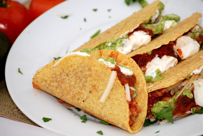 Mexican Turkey Tacos with Guacamole & Salsa