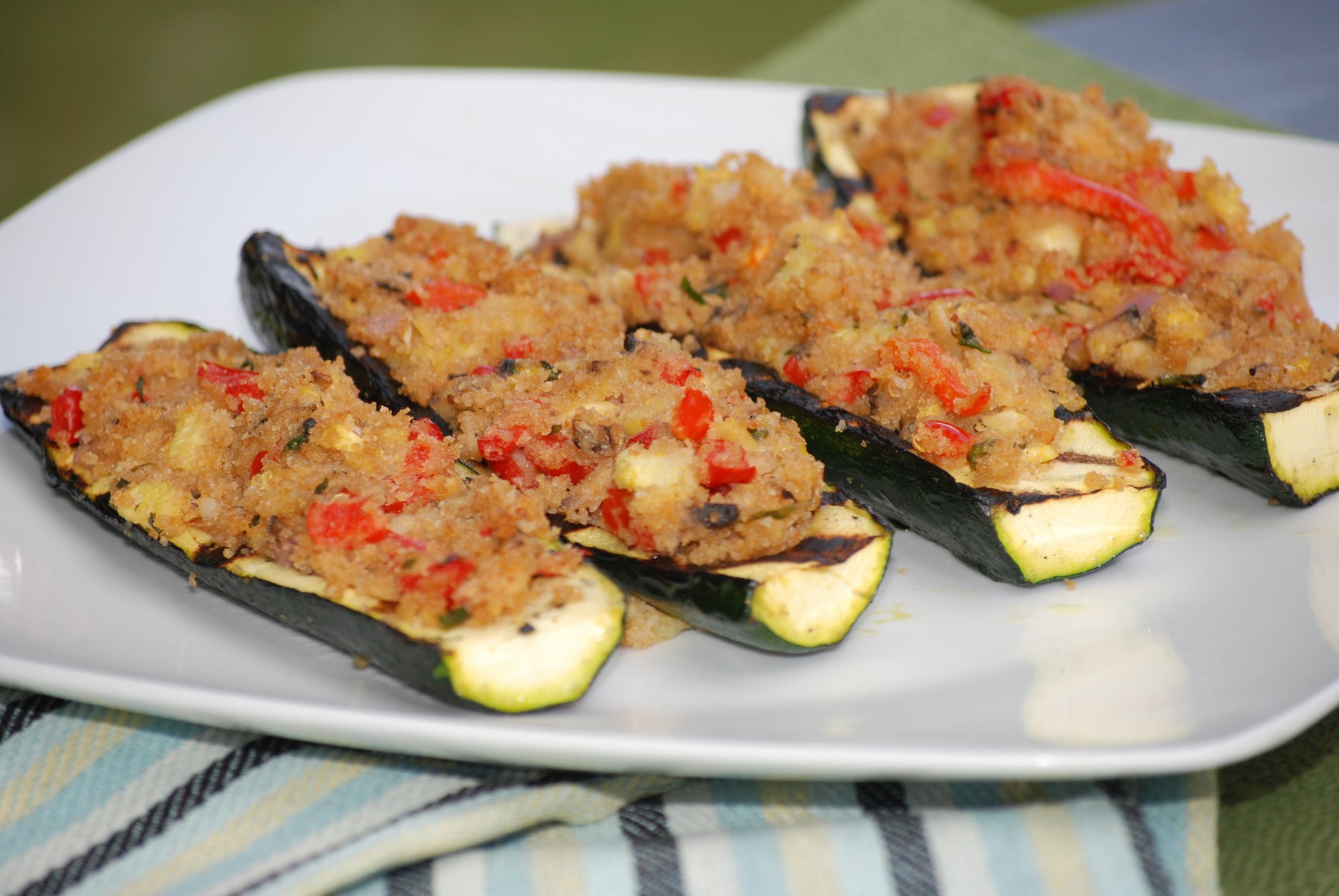 Grilled Gluten-Free Zucchini Boats with Goat Cheese