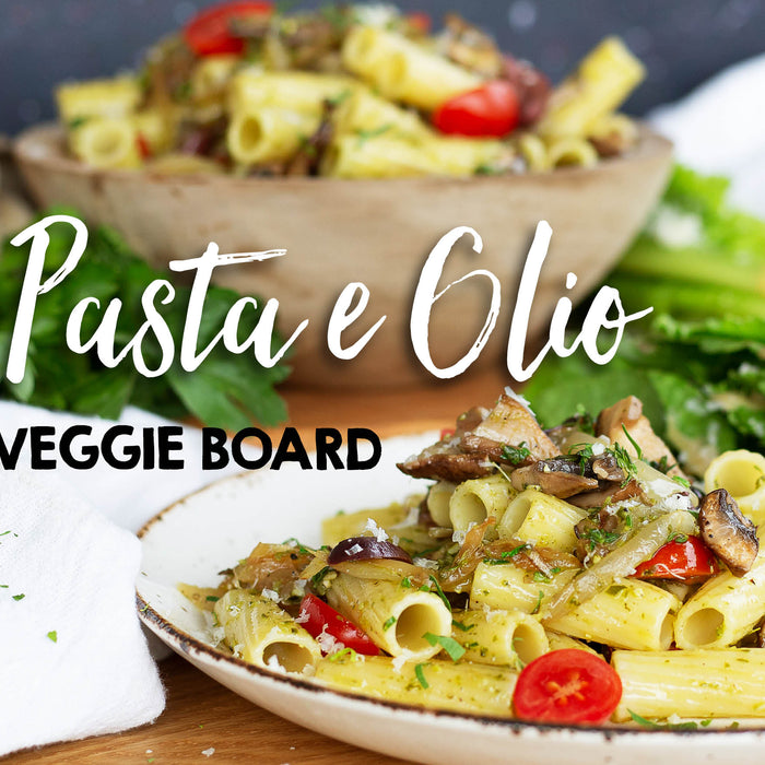 Pesto Pasta e Olio and Romaine Wedge Salad