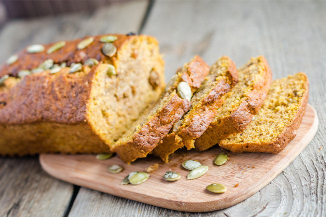 Pumpkin Chocolate Chip Loaf made with Spelt Flour