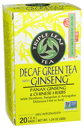 Triple Leaf Brand - Decaf Green Tea with Ginseng, 20 Count