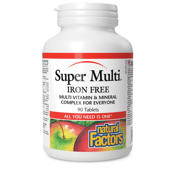 Natural Factors - Super Multi Iron Free, 90 TABS