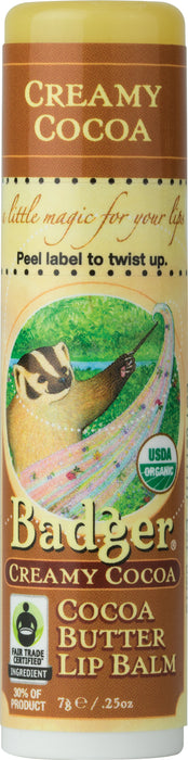 Badger - Creamy Cocoa Lip Balm, 7 g