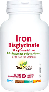 New Roots Herbal - Iron Bisglycinate, 30 CAPS