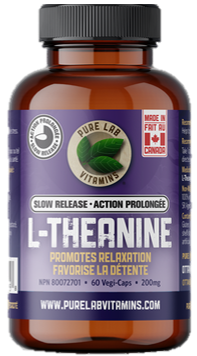 Pure Lab Vitamins - L-Theanine Slow Release 200mg, 60 Caps