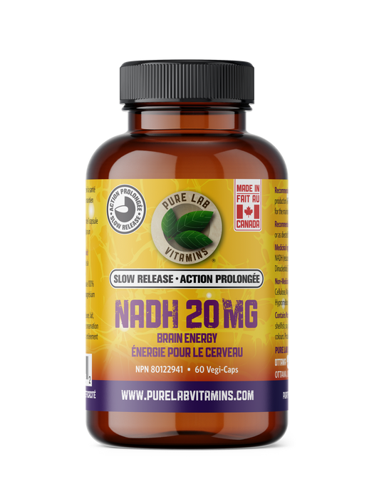 Pure Lab Vitamins - NADH 20mg Slow Release, 60 CAPS