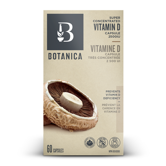Botanica - Organic Vitamin D 2500IU, 60 CAPS