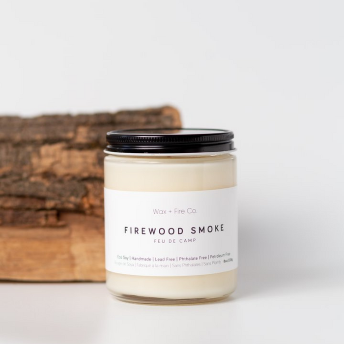 Wax + Fire - Firewood Smoke Soy Candle, 8 OZ