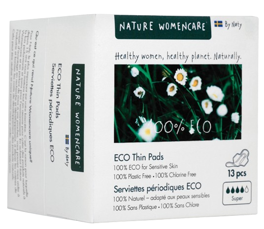 Eco by NATY - Sanitary Pads- Night, 10 Count