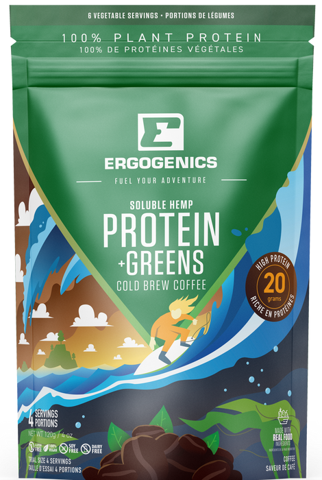 Ergogenics Nutrition - Plant Protein + Greens Coffee, 120 g
