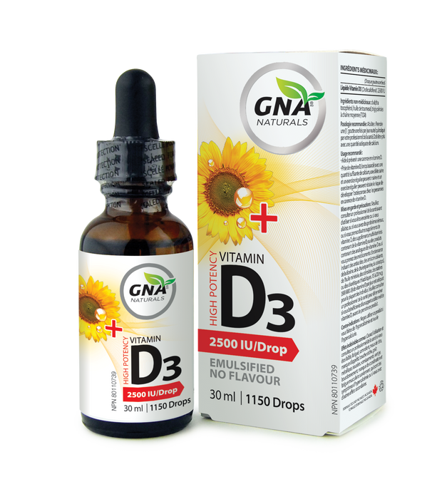 GNA Naturals - Vitamin D3 2500 IU Emulsified, 30 mL