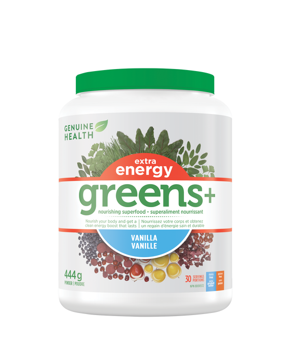Genuine Health - Greens+ Extra Energy Vanilla, 444 g
