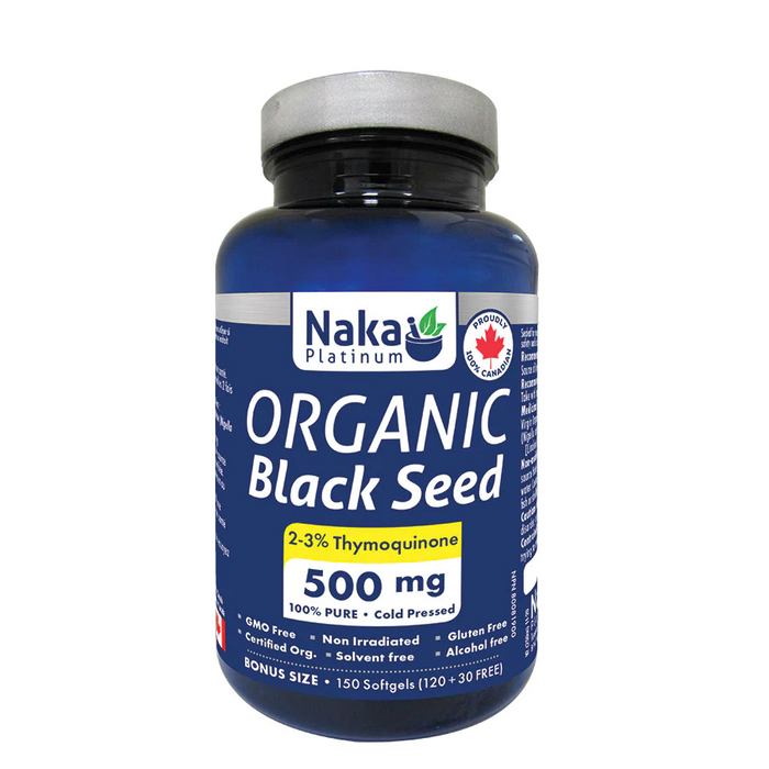 Naka Platinum - Organic Black Seed Oil 500 mg, 150 Sg