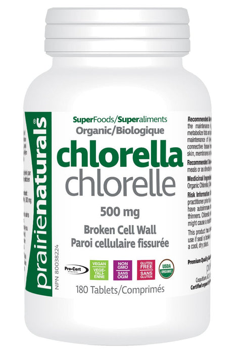Prairie Naturals - Organic Chlorella Tablets, 180 Tabs