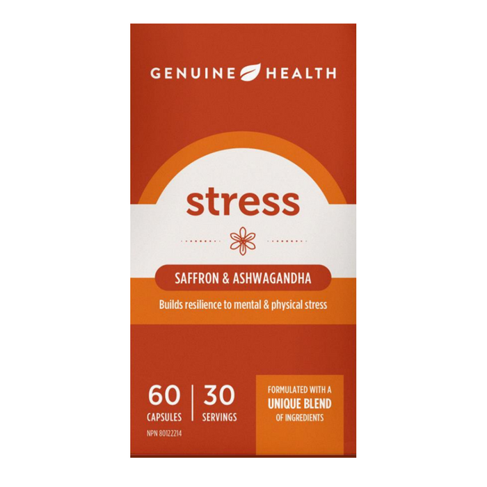 Genuine Health - Stress - Saffron & Ashwagandha, 60 Caps