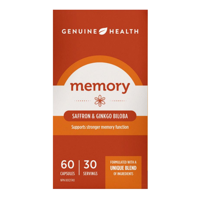 Genuine Health - Memory - Saffron, Sage & Ginkgo, 60 Caps