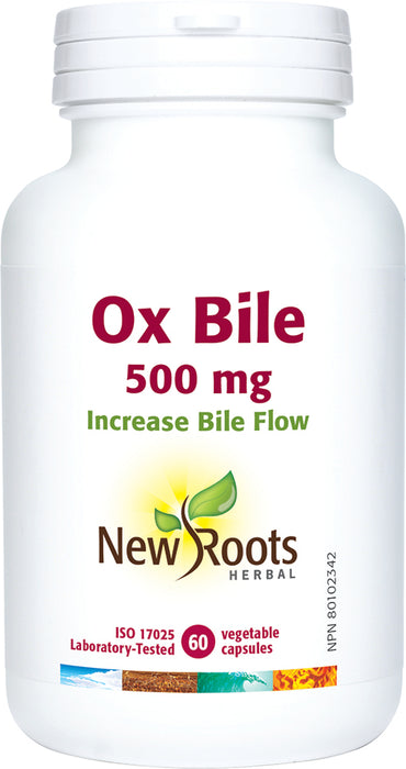 New Roots Herbal - Ox Bile 500 mg, 60 Caps