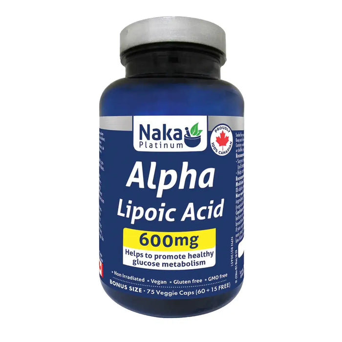 Naka Platinum - Alpha Lipoic Acid 600 mg, 75 Vcaps