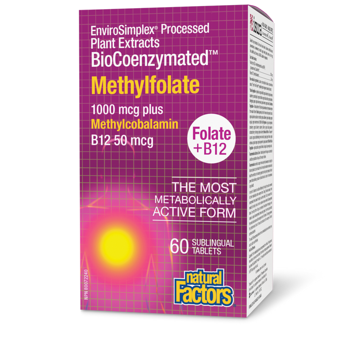 Natural Factors - BioCoenzymated Methylfolate +B12, 60 TABS
