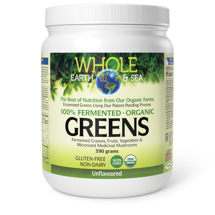 Whole Earth & Sea - Fermented Org Greens Unflavoured, 390 g