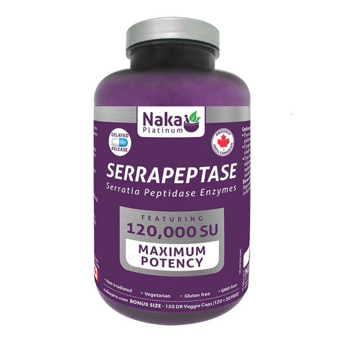 Naka Platinum - Serrapeptase 120,000 SU, 150 Vcaps