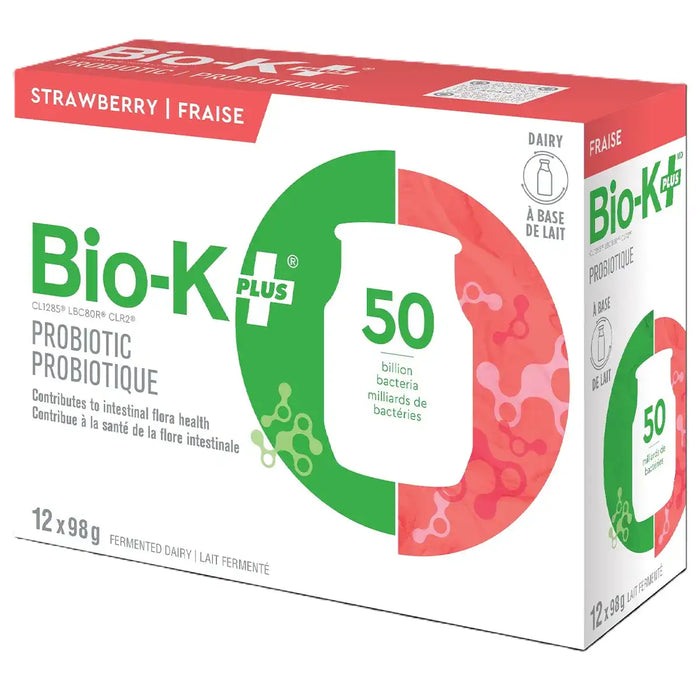 Bio-K + - Dairy Probiotic Strawberry, 12 Pk