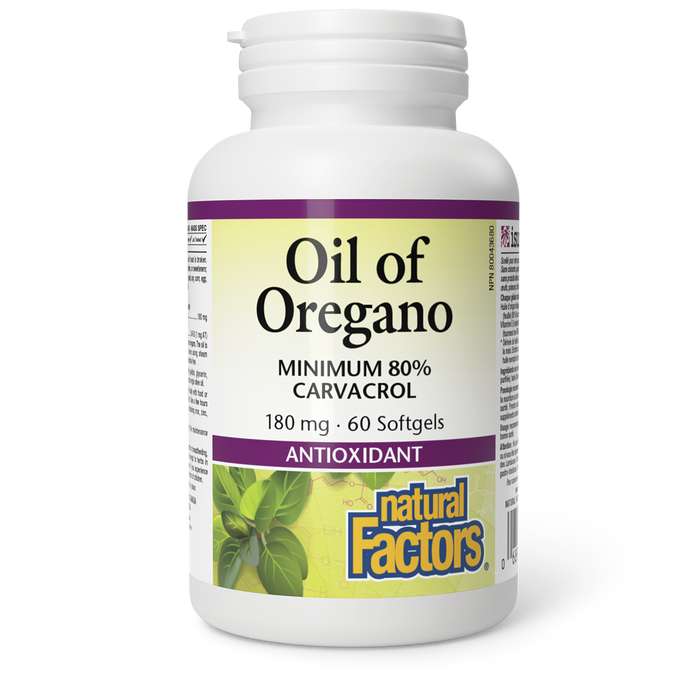 Natural Factors - Oil Of Oregano 180mg, 60 SG