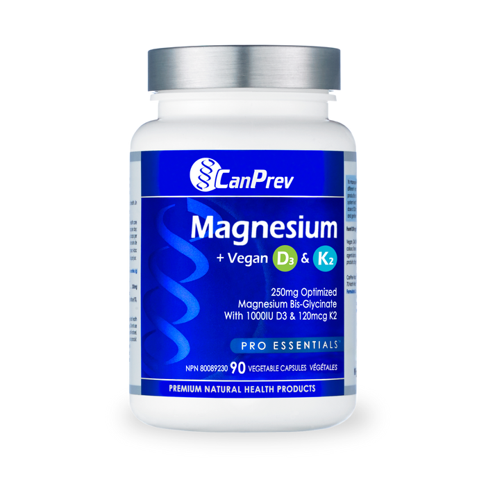 CanPrev - Magnesium + Vegan D3 & K2, 90 VCAPS