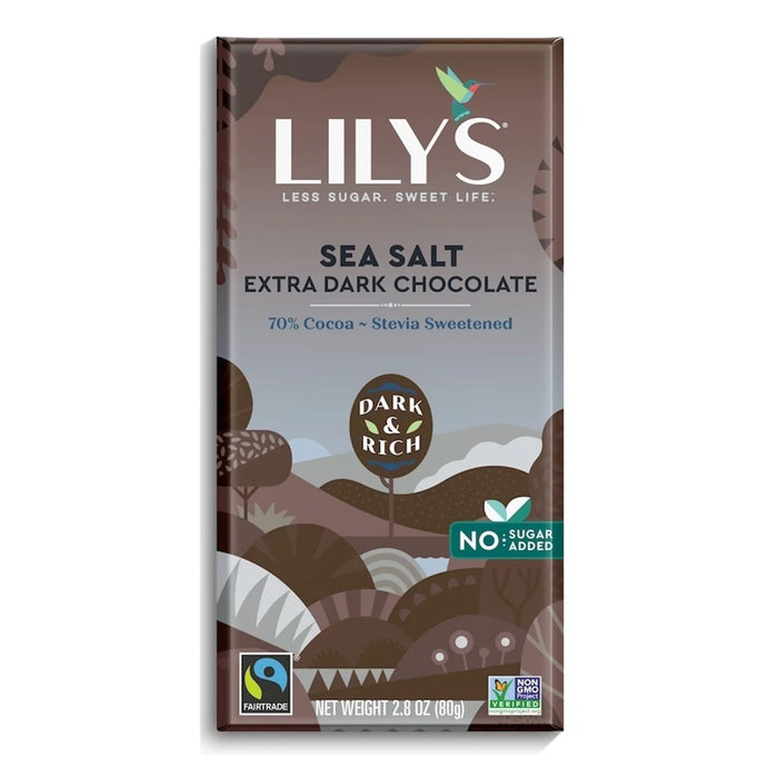 Lily's Sweets - Sea Salt Extra Dark Choc Style, 80 g