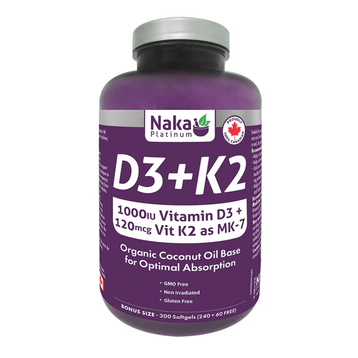 Naka - Vitamin D3 + K2, 300 SG