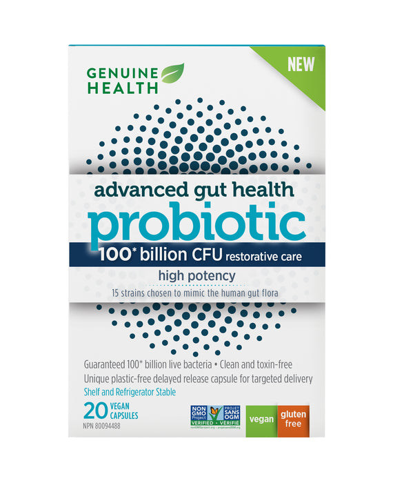 Genuine Health - Adv Gut Health High Potency 100B, 20 VCAPS