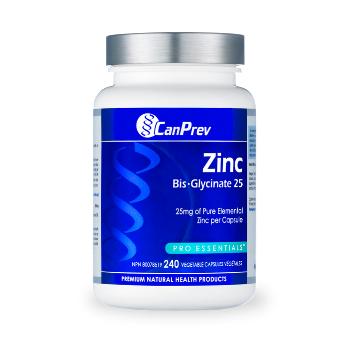CanPrev - Zinc Bis-Glycinate 25mg, 240 VCAPS