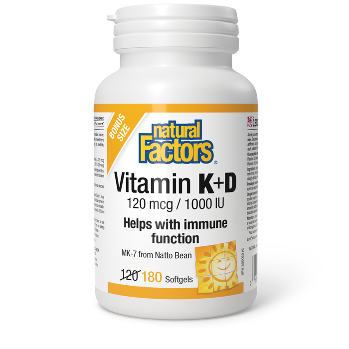 Natural Factors - Vitamin K & D, 180 SG