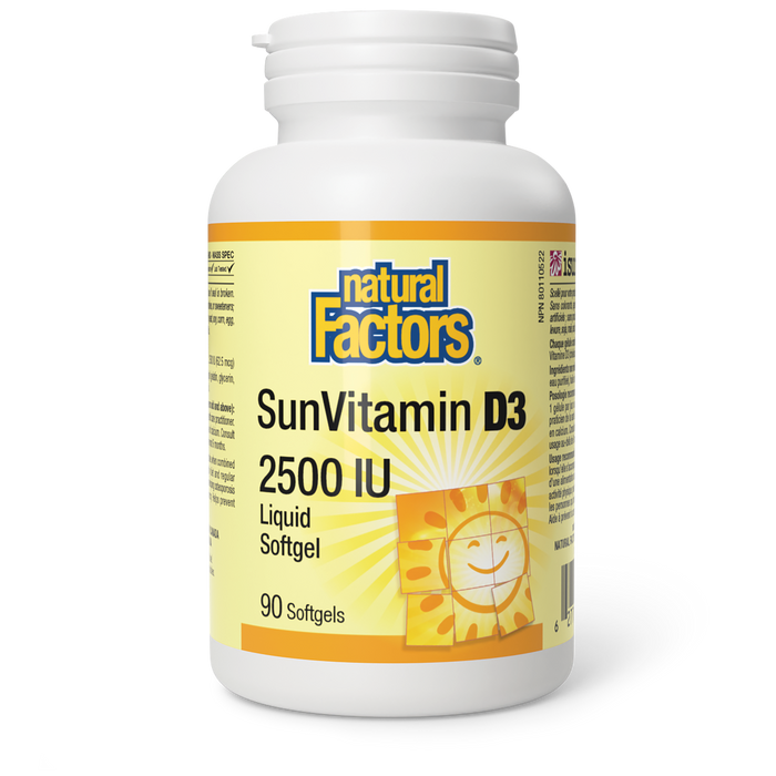 Natural Factors - Vitamin D 2500IU, 90 SG