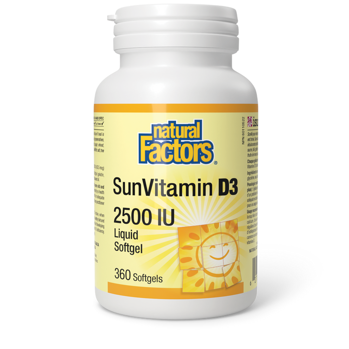 Natural Factors - Vitamin D 2500IU, 360 SG