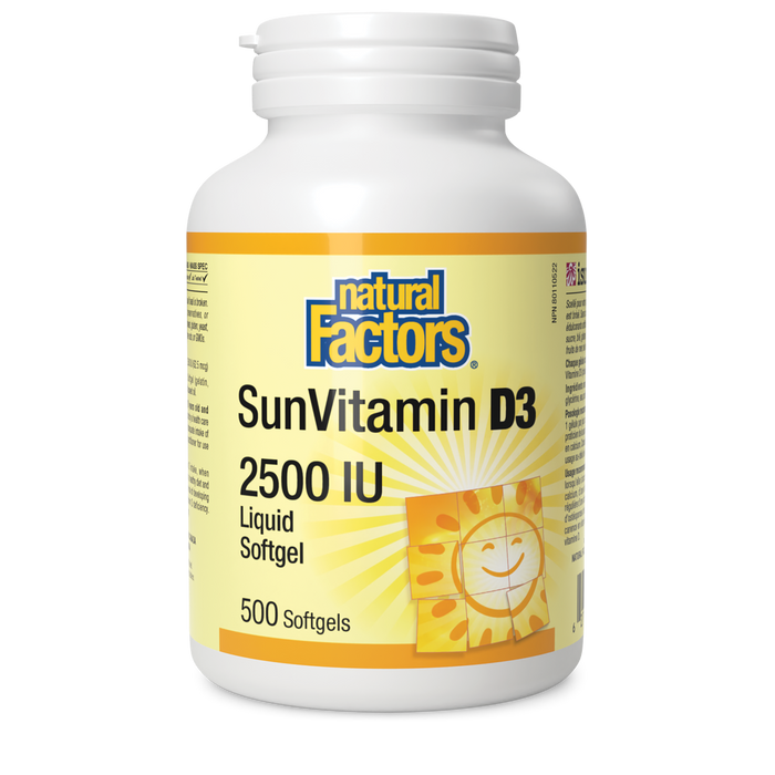 Natural Factors - Vitamin D 2500IU, 500 SG