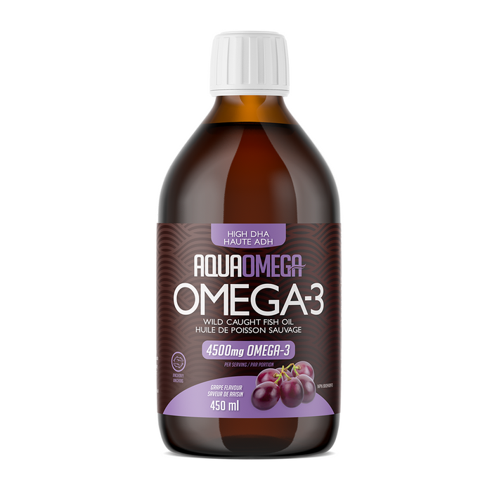 AquaOmega - High DHA Omega-3 - Grape, 450ML