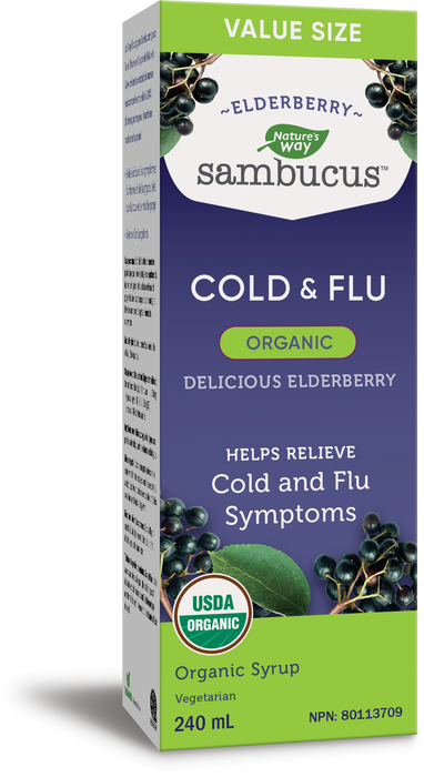 Nature's Way - Organic Sambucus Cold and Flu Care, Syrup, 240ml