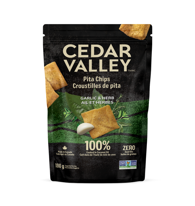 Cedar Valley Selections - Pita Chips Garlic and Herbs, 180 g